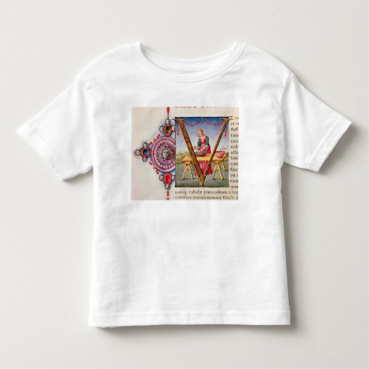 T-shirt Pour Les Tous Petits Initiale "V" de Historiated dépeignant (Devant)