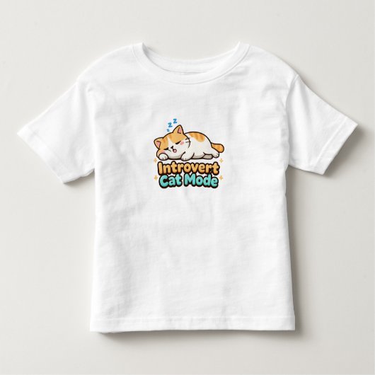 T-shirt Pour Les Tous Petits Introvert Cat Mode Funny  (Devant)