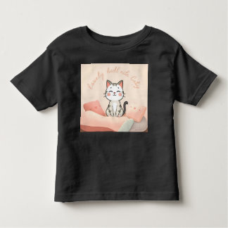 T-shirt Pour Les Tous Petits Introverted mais prêt à discuter des chats - Funny