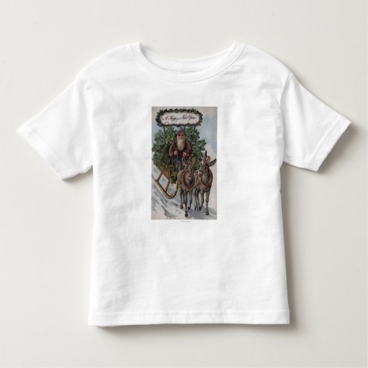 T-shirt Pour Les Tous Petits Irlandais conduisant Sleigh des shamrocks (Devant)
