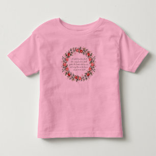 T-shirt Pour Les Tous Petits Isaïe 40 11 KJV Rassembler les Agneaux Fraise