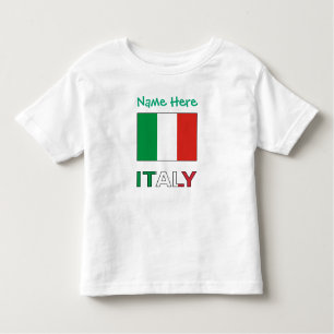 T-shirt Pour Les Tous Petits Italie Drapeau italien Personnalisation verte