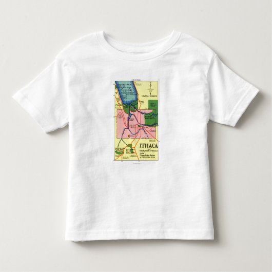 T-shirt Pour Les Tous Petits Ithaca et points voisins d'intérêt (Devant)