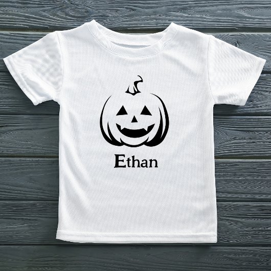 T-shirt Pour Les Tous Petits Jack-o'-lantern Nom d'Halloween noir et blanc