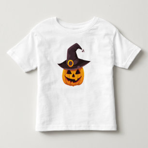 T-shirt Pour Les Tous Petits Jack-O-Lantern portant un Casquette de sorcières