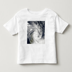 T-shirt Pour Les Tous Petits Jade tropical de tempête venant à terre au-dessu