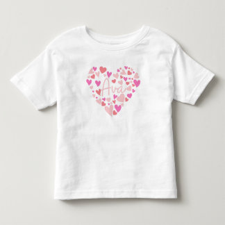 T-shirt Pour Les Tous Petits J'adore les cœurs Ava en rose