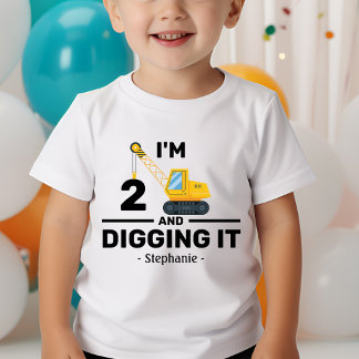 T-shirt Pour Les Tous Petits J'ai deux ans et creuser le 2e anniversaire garçon