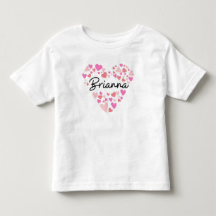 T-shirt Pour Les Tous Petits J'aime Brianna - coeurs pour Brianna