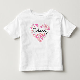 T-shirt Pour Les Tous Petits J'aime Delaney - coeurs pour Delaney