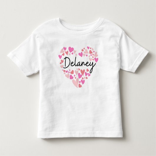 T-shirt Pour Les Tous Petits J'aime Delaney - coeurs pour Delaney (Devant)