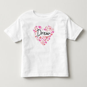 T-shirt Pour Les Tous Petits J'aime Drew - cœurs pour Drew