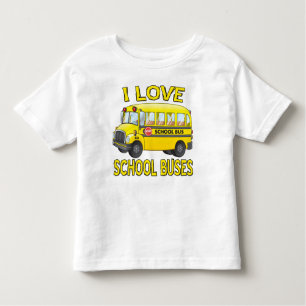 T-shirt Pour Les Tous Petits J'aime les bus scolaires amuser les enfants t-shir