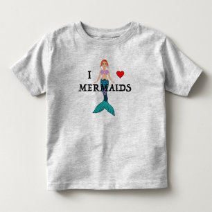 T-shirt Pour Les Tous Petits J'aime les Sirènes Design - Tout-Petit Jersey Fin