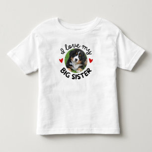 T-shirt Pour Les Tous Petits "J'aime ma grande sœur" avec photo de chien person