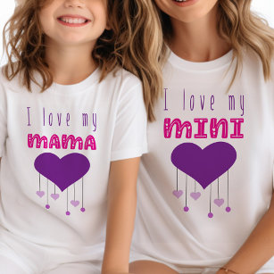 T-shirt Pour Les Tous Petits J'aime mon Mama Bright Hearts Matching Mama Mini