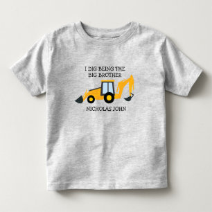 T-shirt Pour Les Tous Petits Je creuse comme un gros frère camion de constructi