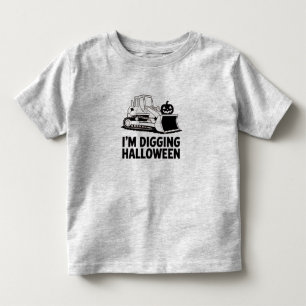 T-shirt Pour Les Tous Petits Je creuse Halloween Citrouille Visage Tracteur Enf