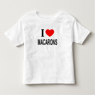 T-SHIRT POUR LES TOUS PETITS JE ❤️ MACARONS J'AIME LES MACARONS JE COEUR LES MA