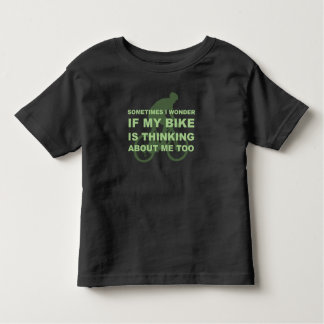 T-shirt Pour Les Tous Petits Je me demande si mon vélo pense à moi Citation à v