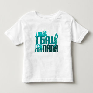 T-shirt Pour Les Tous Petits Je porte Teal pour mon Cancer ovarien de Nana 6,4