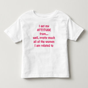 T-SHIRT POUR LES TOUS PETITS JE REÇOIS MON ATTITUDE DE...JERSEY