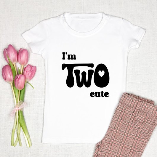 T-shirt Pour Les Tous Petits Je suis deux mignonne - 2e anniversaire fille cade
