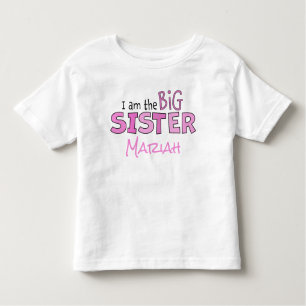 T-shirt Pour Les Tous Petits Je suis la Grande Soeur Whimsical Pink mignonne Mo