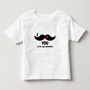 T-shirt Pour Les Tous Petits Je te moustache d'être ma Saint-Valentin !