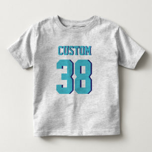 T-shirt Pour Les Tous Petits Jeteuse gris et turquoise   Design Jersey Sport