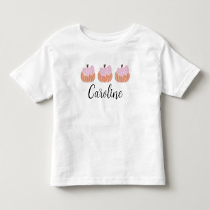 T-shirt Pour Les Tous Petits Jeune fille Orange En vichy Citrouille Coquette
