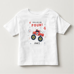 T-shirt Pour Les Tous Petits Jeune Wild Et Quatre 4E Enfants Monster Car