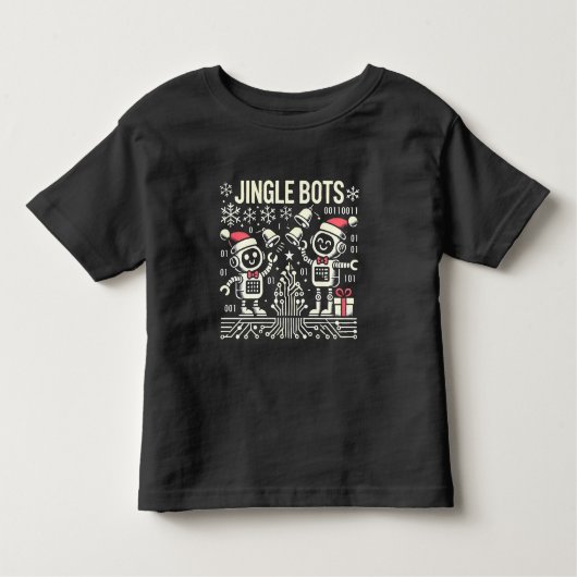 T-shirt Pour Les Tous Petits Jingle Bots Festive Robots de vacances avec chapea (Devant)