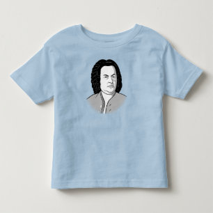 T-shirt Pour Les Tous Petits Johann Sebastian Bach Caricature en schwarz weiß g