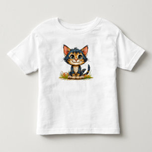 T-shirt Pour Les Tous Petits Joli chat de dessin animé