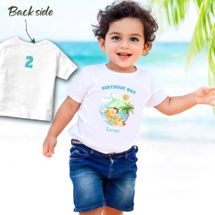 T-shirt Pour Les Tous Petits Joli été Anniversaire Nom Plage Garçon Nom personn