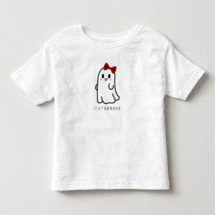 T-shirt Pour Les Tous Petits Joli Fantôme D'Halloween Avec Bow Rouge