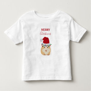 T-shirt Pour Les Tous Petits Joli Hamster de Noël Funny Animal Santa Hat