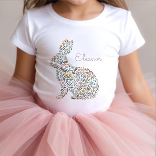 T-shirt Pour Les Tous Petits Joli lapin de fleur sauvage Nom de Pâques de print