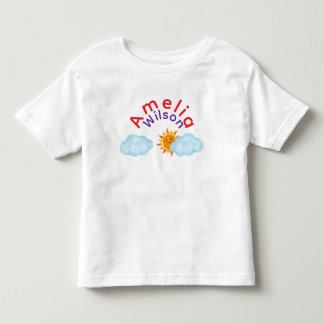 T-shirt Pour Les Tous Petits Joli nom sous un soleil brillant et un nuage arc-e