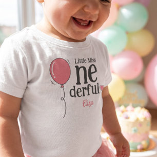 T-shirt Pour Les Tous Petits Joli petit ballon premier anniversaire Little Miss
