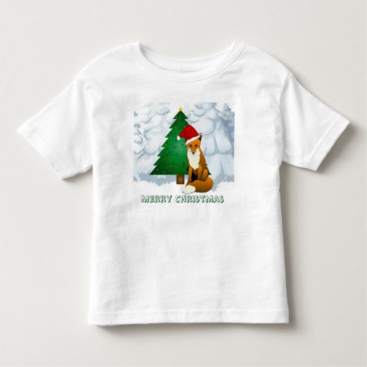 T-shirt Pour Les Tous Petits Joli renard de Noël Sweatshirt polaire (Devant)