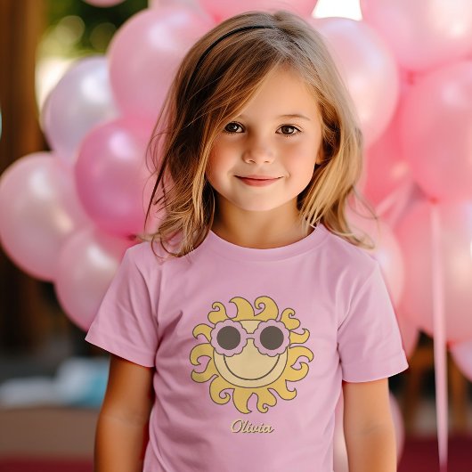 T-shirt Pour Les Tous Petits Joli soleil d'été avec lunettes de soleil aux tons