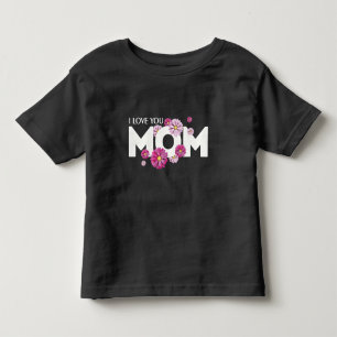 T-shirt Pour Les Tous Petits Joli Texte De Design Je T'Aime Maman Avec Des Fleu