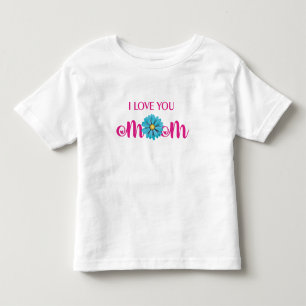 T-shirt Pour Les Tous Petits Joli Texte Design Je T'Aime Maman Avec Fleur