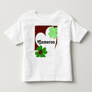 T-shirt Pour Les Tous Petits Jolie Coccinelle & Feuille de Trèfle 1er Anniversa