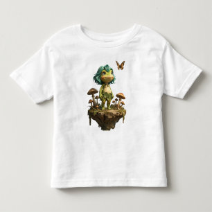 T-shirt Pour Les Tous Petits Jolie Fille Grenouille Parmi les Champignons avec 