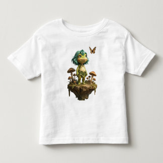 T-shirt Pour Les Tous Petits Jolie Fille Grenouille Parmi les Champignons avec