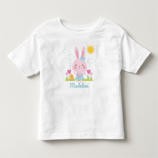 T-shirt Pour Les Tous Petits Jolie Fille Lapin de Pâques (Devant)