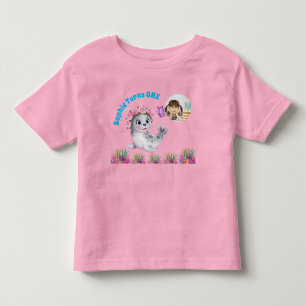 T-shirt Pour Les Tous Petits Jolie Lion de Mer Floral Fantaisiste Féminin Photo